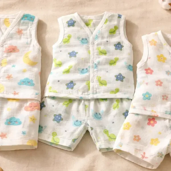Cotton Muslin Baby Co-Ord Set 3-Pack | Summer Wear