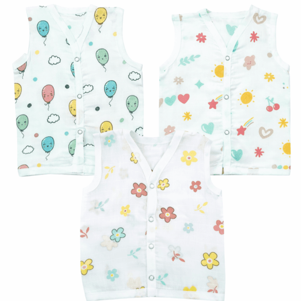 Yobrina Baby Boy and Girl's Sleevelees Soft Muslin Cotton Casual Vest Jhabla Shirt with Shorts Dress for Kids Infant Toddler New Born Baby Clothes