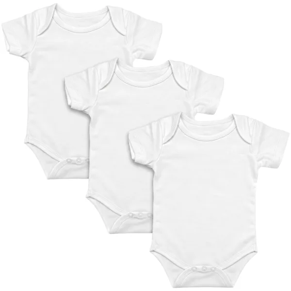 Yobrina Baby Onesies Pack of 3 | 100% Cotton Half Sleeve Bodysuits for Boys & Girls, 0-12 Months